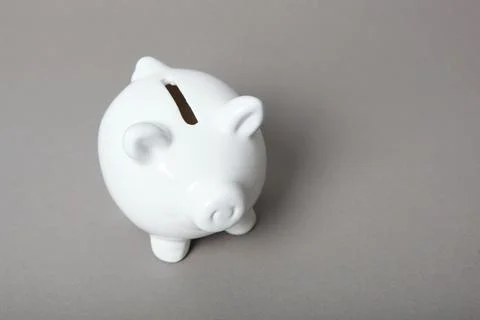 Piggy piggy bank on a colored background. The concept of saving money. Stock Photos