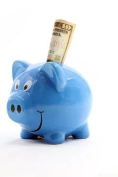 Piggy saving dollar Stock Photos