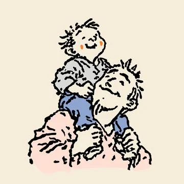 Piggybacking 2 Stock Illustration