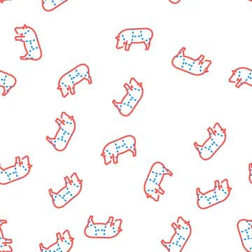 Piglet scheme vector seamless pattern Stock Illustration