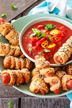 Pigs in a blanket Stock Photos
