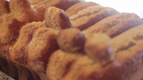 Pigs of bread and piloncillo, traditional Mexican sweet bread Stock-Footage 130093774