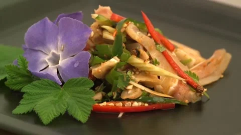 Pig'S Ear salad appetite hd video Video stock 267732453