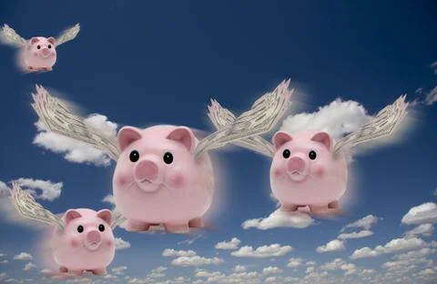 Pigs in flight Stock Photos