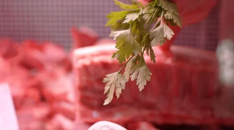Pig's Head Market Stock Footage 8855998
