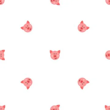 Pigs vector seamless pattern Stock Illustration