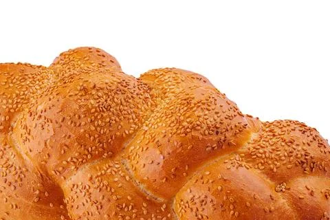Pigtail on white bread isolated on white background pigtail on white bread... Stock Photos