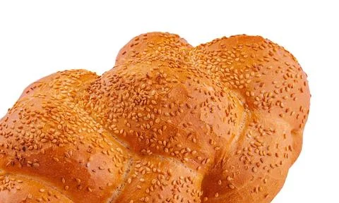 Pigtail on white bread isolated on white background pigtail on white bread... Stock Photos