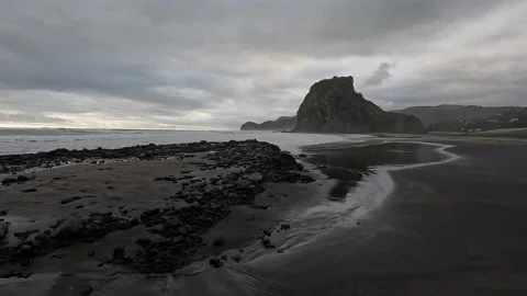 Piha Beach Shore Stock Footage 219620500