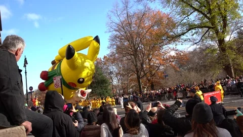 Pikachu Float New York City Macy's Day Parade 2019 Stock Footage 135095045