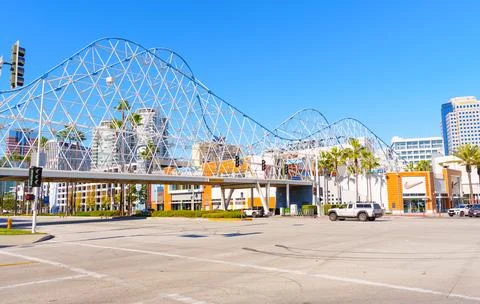 The Pike Roller Coaster Bridge Structure In Long Beach Stock Photos