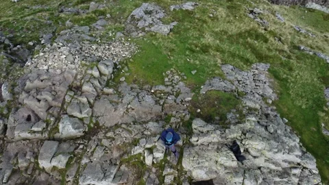 Pike of Stickle from above Stock Footage 215652178