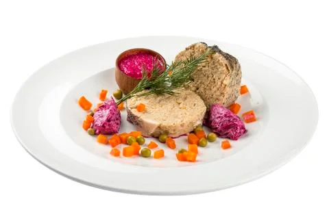 Pike stuffed. On white background. Stock Photos