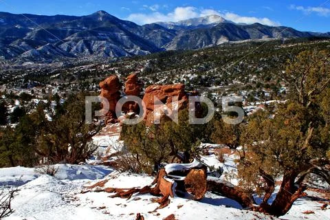 Pikes Peak and G.O.G Twins Stock Photos