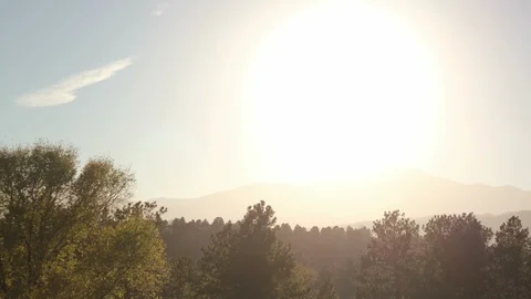 Pikes Peak Sun Going Down Behind Summit Timelapse Video stock 100613122
