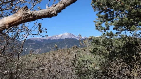 Pikes Peak view, Colorado, close up Stock Footage 338410944