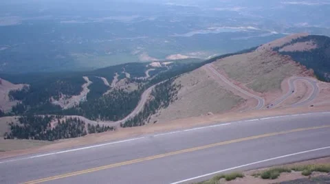 Pikes Peak Winding Road Stock Footage 11346140