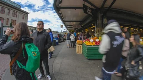 Pikes Place Time Lapse Stock Footage 44067795