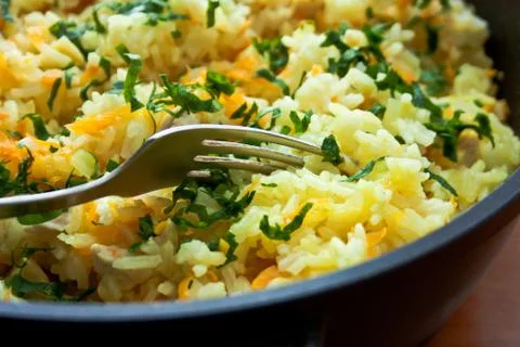 Pilaf with chicken Stock Photos