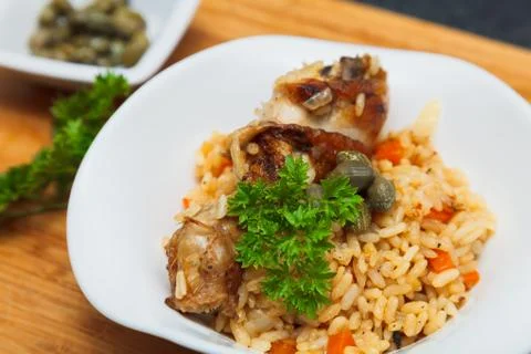 Pilaf with chicken Stock Photos