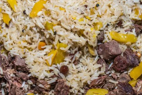 Pilaf with dried fruit Stock Photos