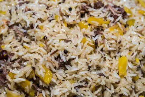 Pilaf with dried fruit Stock Photos