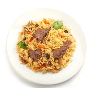 Pilaf on the plate Foto stock