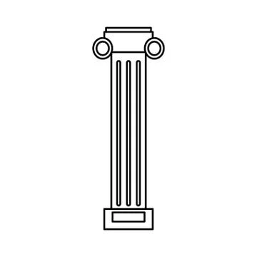 Pilaster column decoration outline Stock Illustration