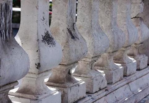 Pilasters on the facade of an ancient building Stock Photos