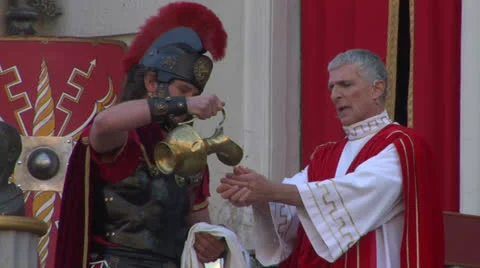 Pilate wash hand Stock Footage
