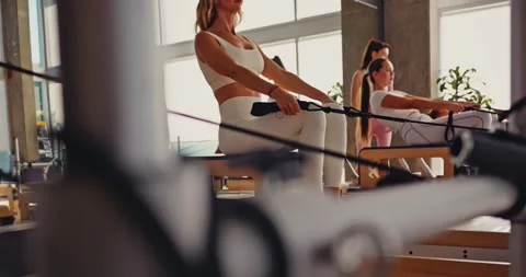 Pilates Class at a Modern Studio Stock-Footage 323948577