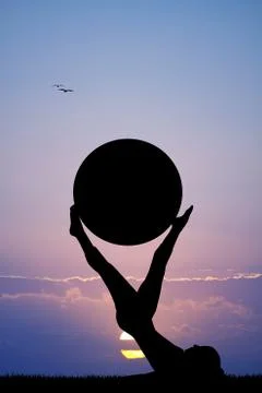 Pilates at dawn Stock Illustration