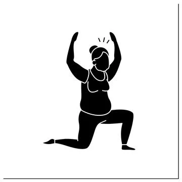 Pilates glyph icon Stock Illustration