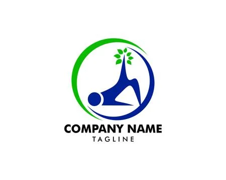 Pilates gymnastics logo icon vector template Stock Illustration