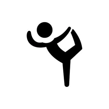 Pilates - gymnastics - practice - exercise icon, vector illustration, black sign Stock Illustration