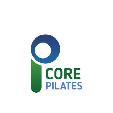 Pilates icon of yoga studio or fitness sport club Stock Illustration