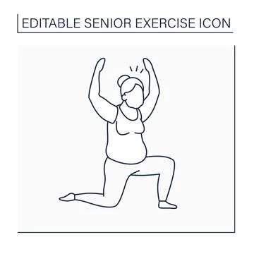 Pilates line icon Stock Illustration