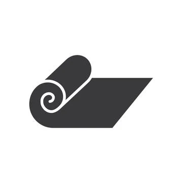 Pilates mat or roll for camping, vector, icon. Stock Illustration