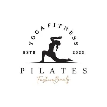Pilates Pose Logo, Yoga Logo Design Vector Template Illustration Stock Illustration
