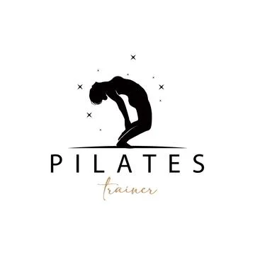 Pilates Pose Logo, Yoga Logo Design Vector Template Illustration Stock Illustration