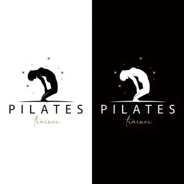 Pilates Pose Logo, Yoga Logo Design Vector Template Illustration Stock Illustration