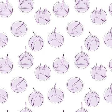Pilates poses seamless vector pattern Stock Illustration