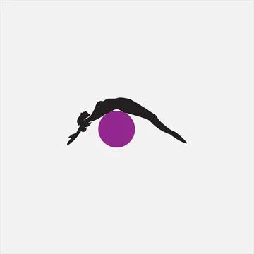 Pilates silhouettes vector icon Stock Illustration