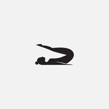 Pilates silhouettes vector icon Stock Illustration