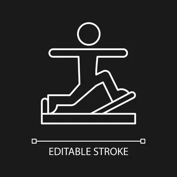 Pilates white linear icon for dark theme. Stock Illustration