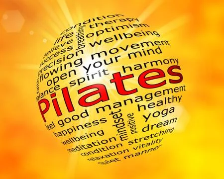 Pilates Wordcloud Stock Illustration