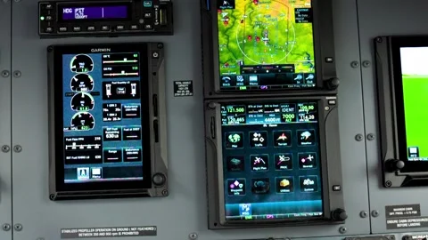 Pilatus PC-12 Cockpit — Avionics / Preflight Video stock 321018629