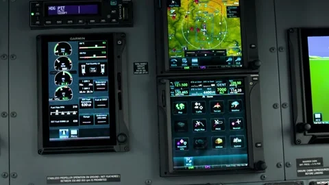 Pilatus PC-12 Cockpit — Avionics / Preflight Video stock 321018633