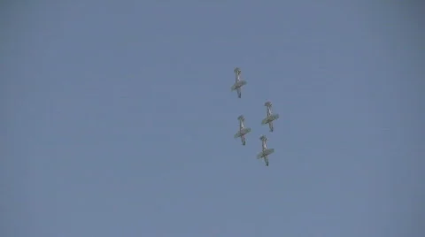 Pilatus PC-9 in formation - nat. sound Stock Footage 648513