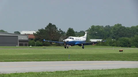 Pilatus PC12 Takeoff Stock Footage 25005394
